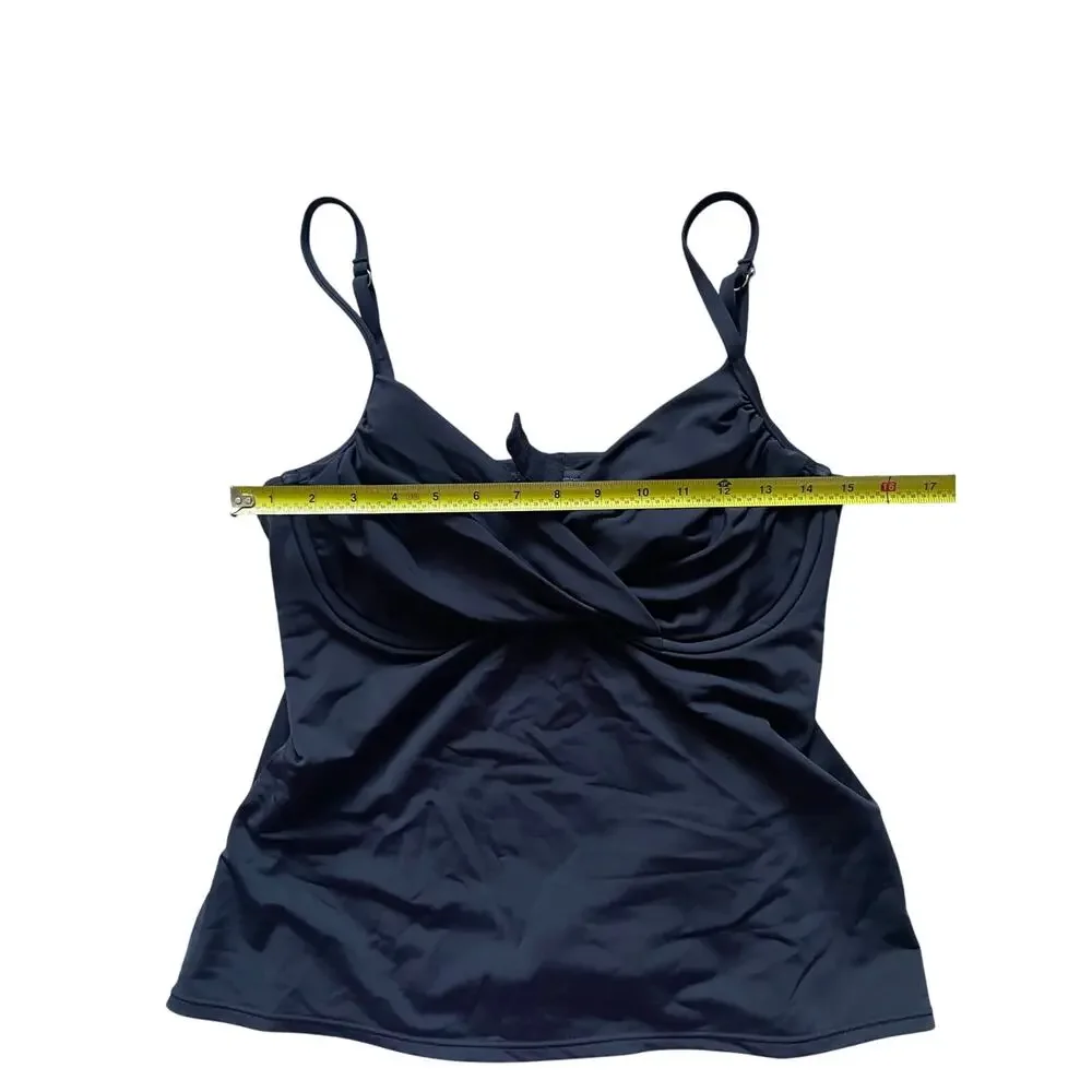 Sunsets Separates Womens Black Wrap Style Tankini Bra Top Swim Beach Flowy Chic
